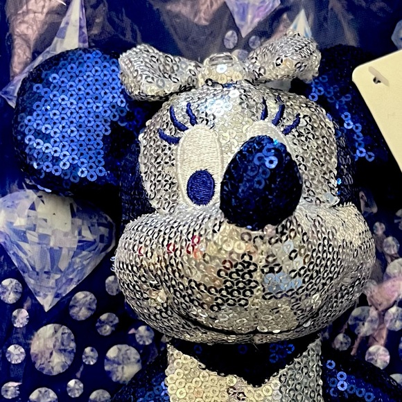 Disney Parks Disneyland 60th Birthday Diamond Anniversary Sequin Minnie Mouse - Picture 4 of 13